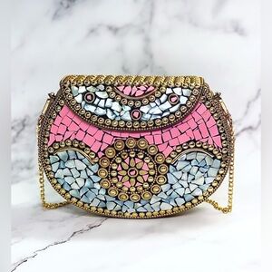 NEW‼️RAMALA Beverly Hills Mosaic Mini Handbag with Detachable Chain Strap
